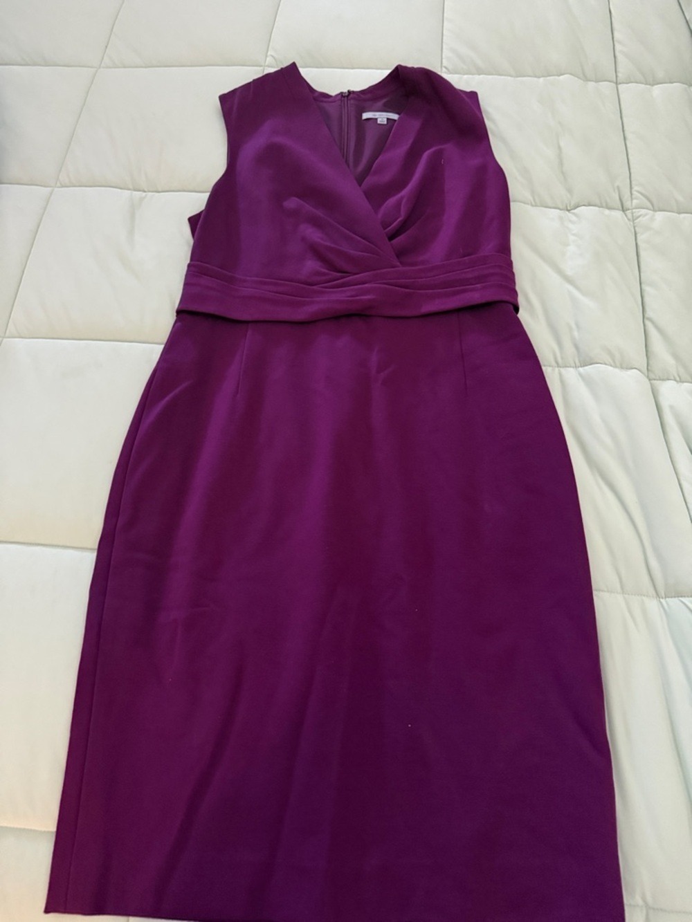 Classiques Entier Rich Plum Pleated-Waist Pencil dress 14 EUC